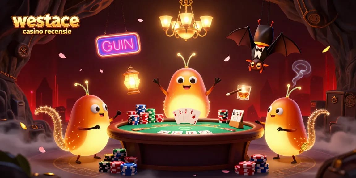 WestAce casino recensie met gloeiwormen in een sfeervolle casinogrot