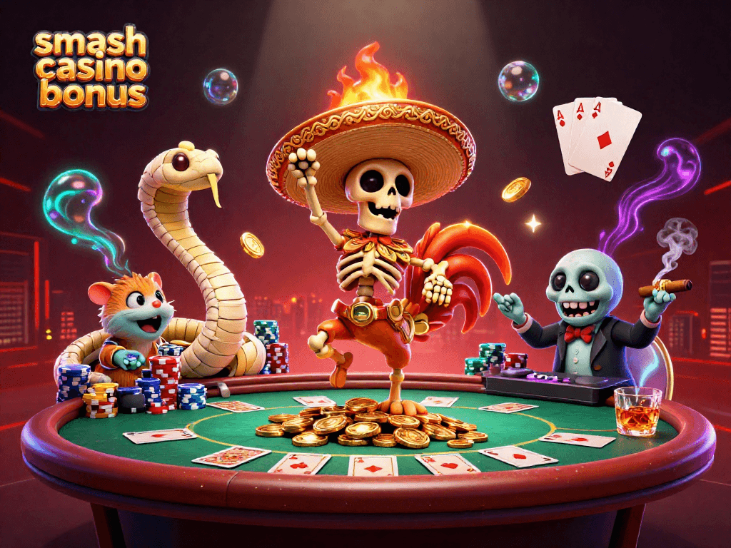 Profitez du smash casino bonus avec un incroyable spectacle de jeux et de personnages animés.