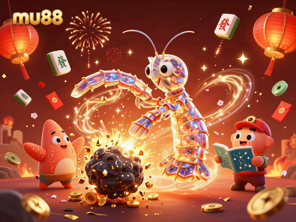 Experience the excitement of mu88 with a vibrant 3D galactic samurai and treasure explosion.