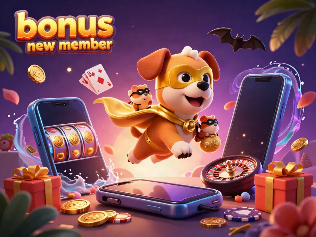Engage in the thrill of slots with bonus new member rewards in this vibrant casino scene.