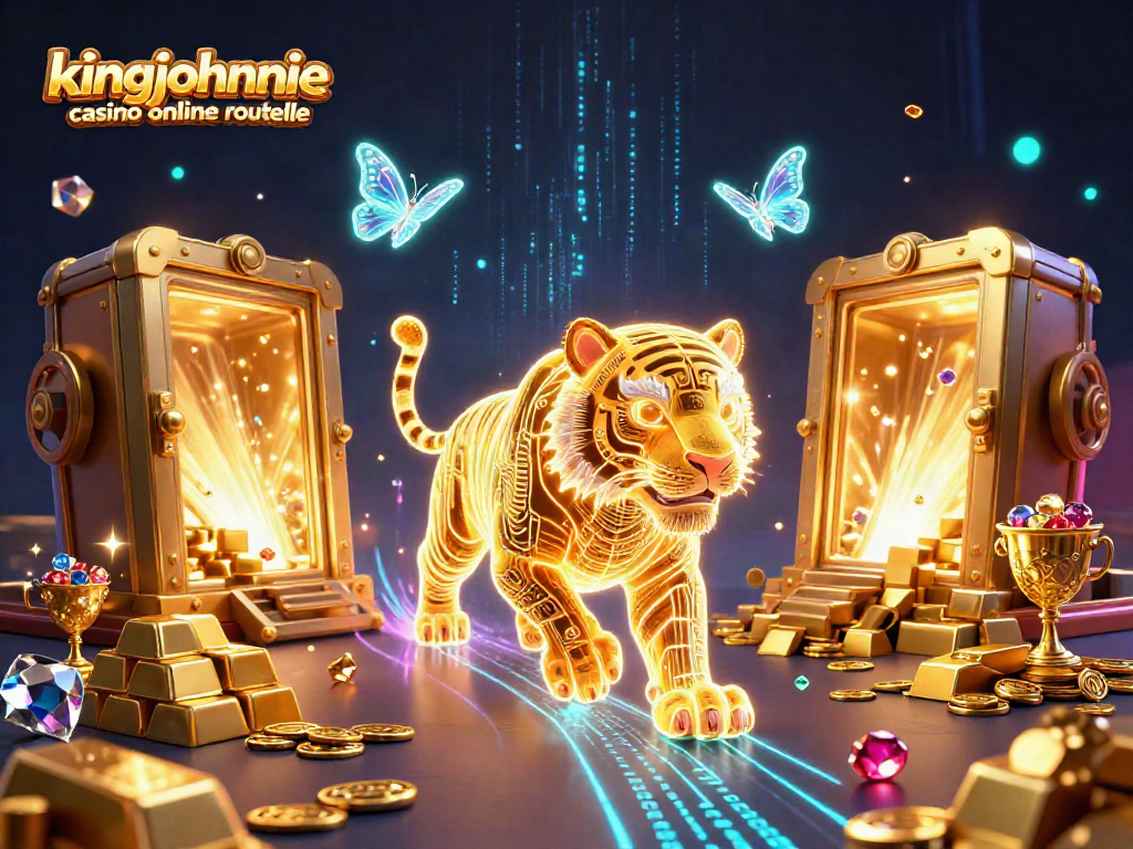 Experience kingjohnnie casino online roulette with a vibrant 3D visualization of dynamic casino elements and energy.